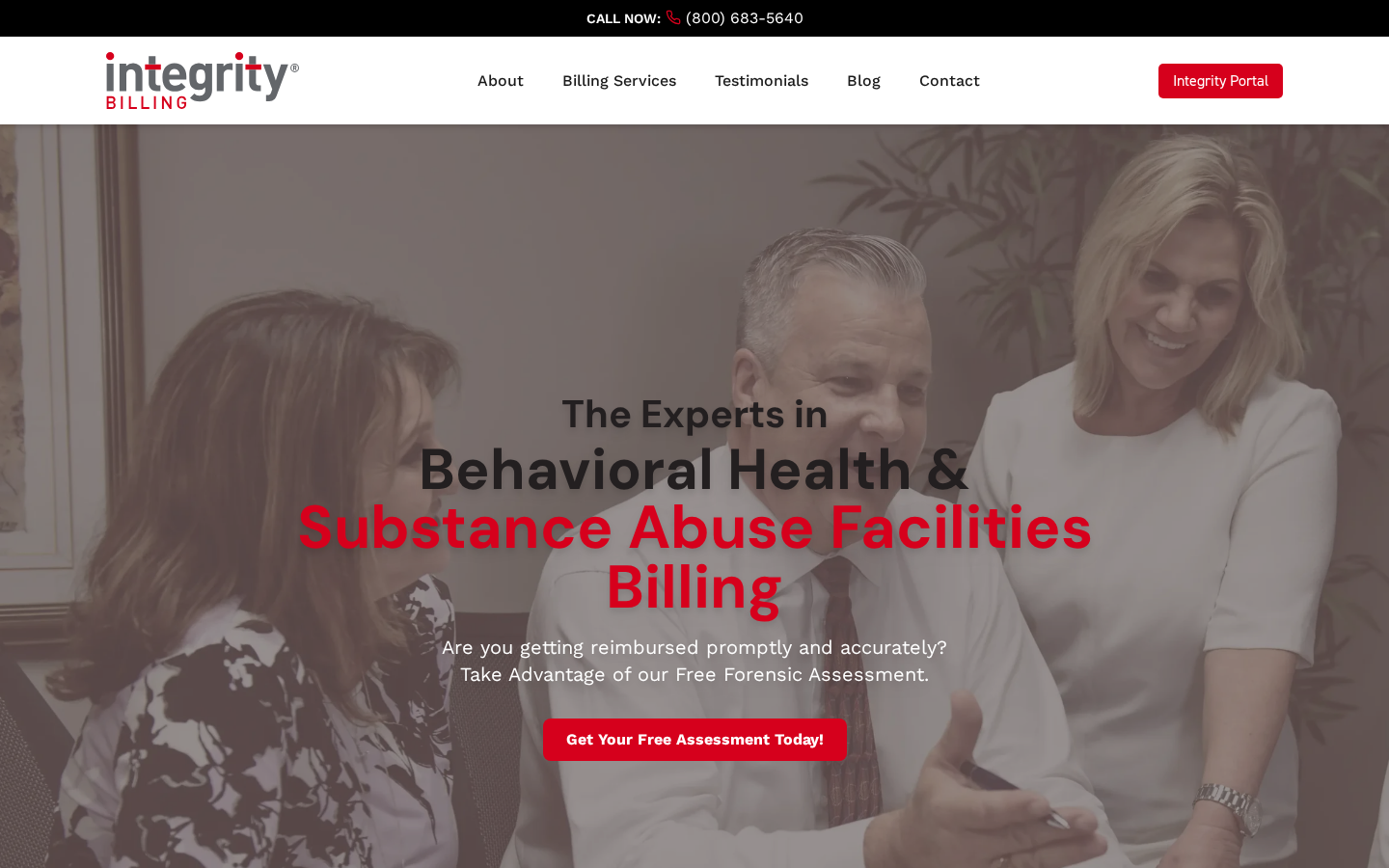 Integrity Billing homepage screenshot