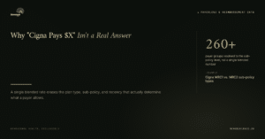 Why "Cigna Pays $X" Isn't a Real Answer — featured image, Revenue Logic blog