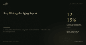 Revenue Logic — scheduled ar touchpoints vs working aging report