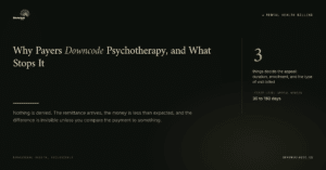 Why Payers Downcode Psychotherapy, and What Stops It — featured image, Revenue Logic blog